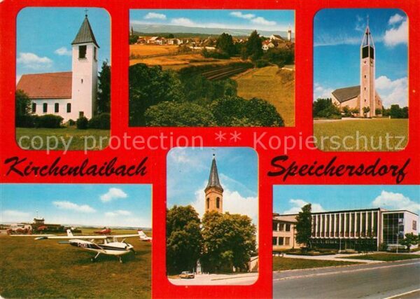 Kirchenlaibach-Speichersdorf Kirche Gebaeude Landschaftspanorama Motorflugzeug F