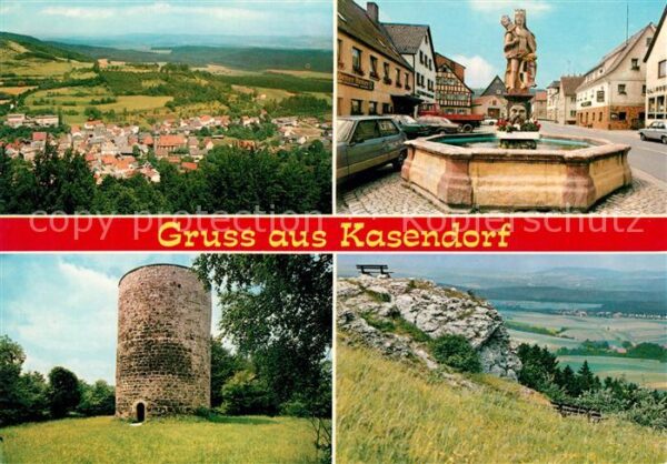 Kasendorf Oberfranken Landschaftspanorama Turm Brunnen Hauptstrasse