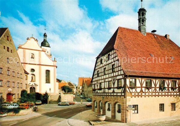 Hilpoltstein Mittelfranken Rathaus Stadtpfarrkirche Fachwerkhaus