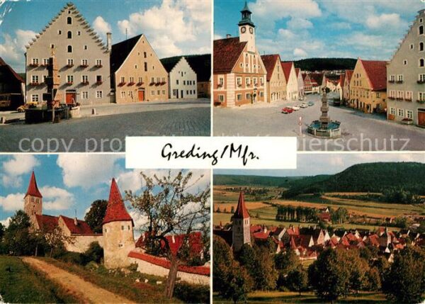 Greding Teilansichten Historische Stadt Stadtmauer Tuerme Giebelhaeuser Marktpla