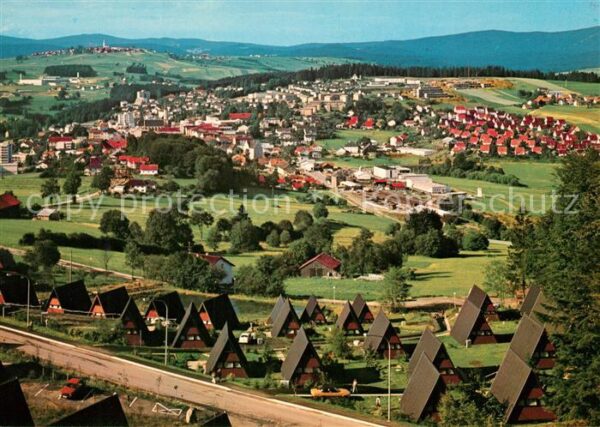 Freyung Panorama Blick vom Geyersberg Ferienhaeuser Tor zum Nationalpark Bayeris
