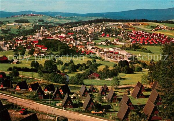 Freyung Panorama Blick vom Geyersberg Ferienhaeuser Tor zum Nationalpark Bayeris
