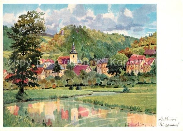 Muggendorf Fraenkische Schweiz Kuenstlerkarte nach Aquarellen von Gustav Luettge
