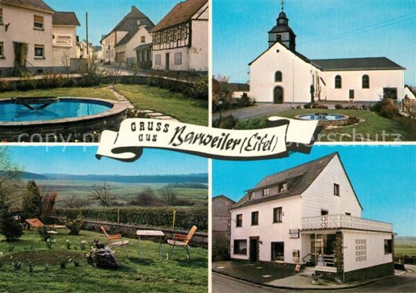 Barweiler Ahrweiler Brunnen Kirche Panorama Kaufladen