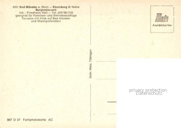 Bad Muenster Stein Ebernburg Fliegeraufnahme mit Burgrestaurant – Bild 2