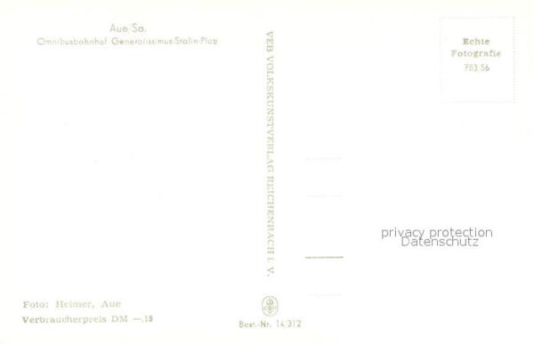 Aue Sachsen Omnibusbahnhof Generalissimus Stalin-Platz – Bild 2