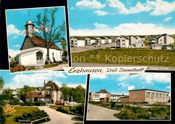 Erzhausen Hessen Kirche Bahnhof neues Viertel