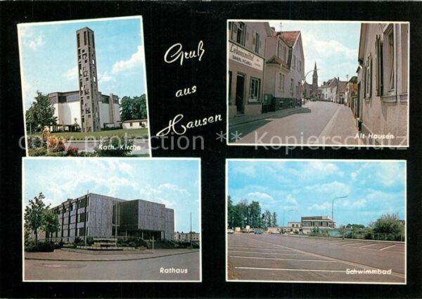 Hausen Offenbach Rathaus Katholische Kirche Schwimmbad Alt Hausen