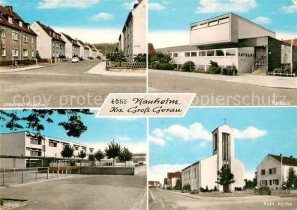 Nauheim Gross-Gerau Unter der Muschel Rathaus katholische Kirche