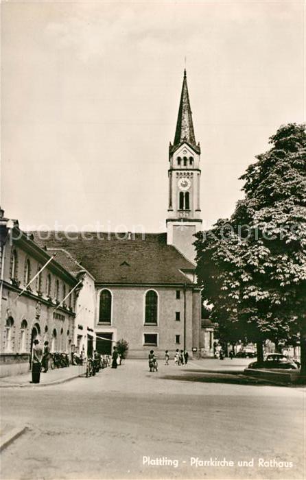Plattling Isar Bayern Pfarrkirche Rathaus