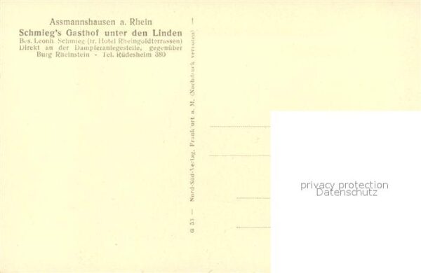 Assmannshausen Schmiegs Gasthof unter den Linden – Bild 2