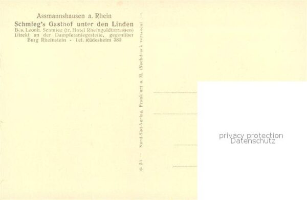 Assmannshausen Schmiegs Gasthof unter den Linden – Bild 2