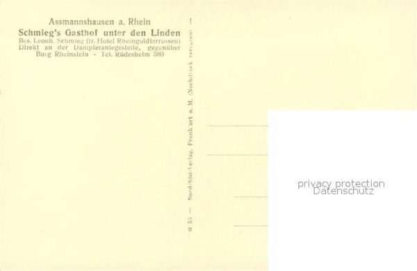 Assmannshausen Schmieg Gasthofh unten den Linden – Bild 2