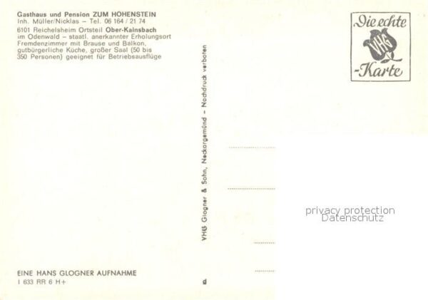 Reichelsheim Odenwald Gasthaus Zum Hohenstein – Bild 2