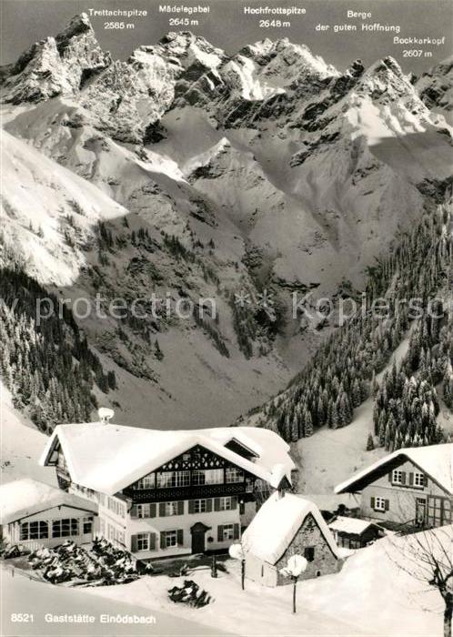 Oberstdorf Gaststaette Einoedsbach Hochfrottspitze Maedelegabel