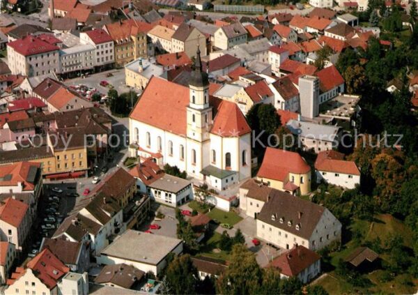 Viechtach Bayerischer Wald Fliegeraufnahme Pfarrkirche St. Augustin