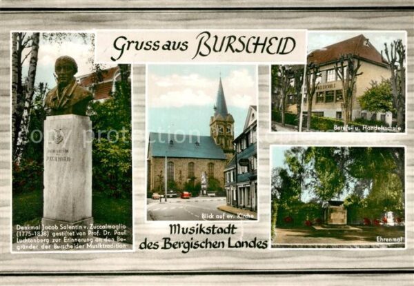 Burscheid Denkmal Jacob Salentin von Zuccalmoglio Ev Kirche Berufs und Handelssc