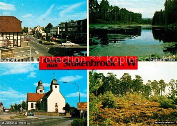 Stukenbrock Hauptstrasse Kipshagener Teiche St Johannes Kirche Sennelandschaft