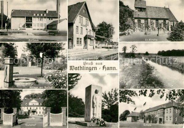 Wathlingen Rathaus Bahnhof Ev Kirche Anlage am Rathaus Fuhsepartie Gutshof Ehren