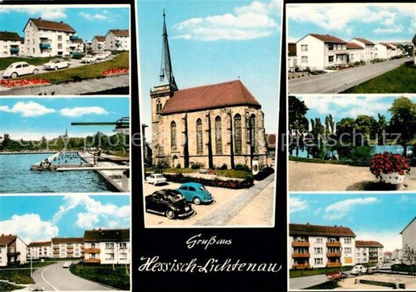 Hessisch Lichtenau Teilansichten Kirche Schwimmbad Park
