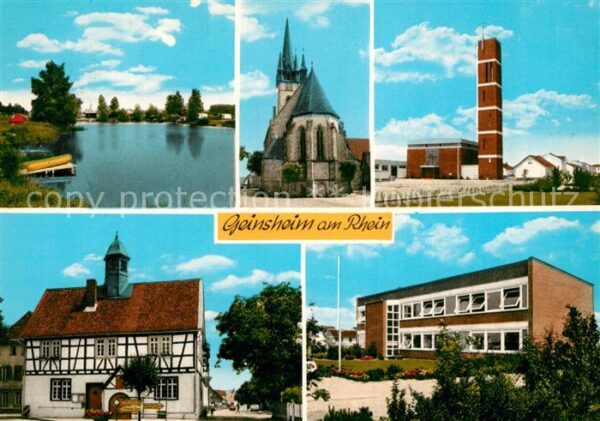 Geinsheim Rhein Rheinpartie Kirche Fachwerk Schule