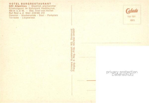 Altweilnau Hotel Burgrestaurant Fliegeraufnahme – Bild 2