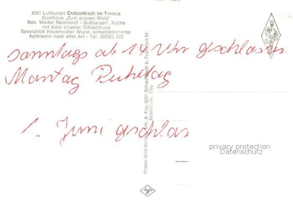 Cratzenbach Gasthaus Zum gruenen Wald – Bild 2