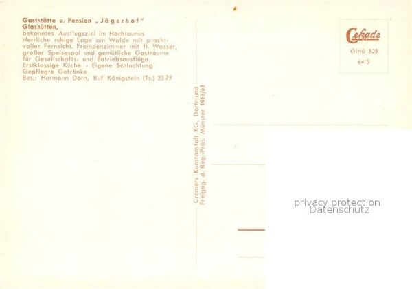 Glashuetten Taunus Fliegeraufnahme Gaststaetteoe Jaegerhof – Bild 2