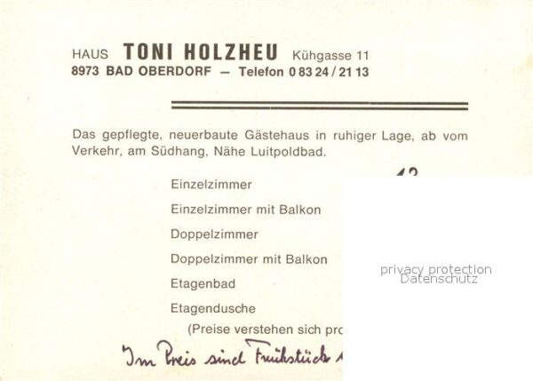 Bad Oberdorf Gaestehaus Holzheu – Bild 2