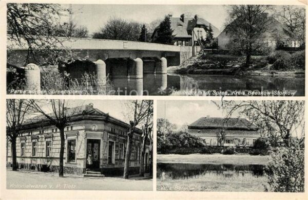 Neubrueck Spree Spreebruecke Villa Bergmann Kolonialwaren v. P. Tietz