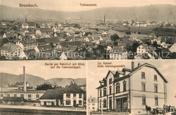 Brombach Loerrach Bahnhof Fabrikanlagen Ig. Kaiser Gem. Warengeschaeft