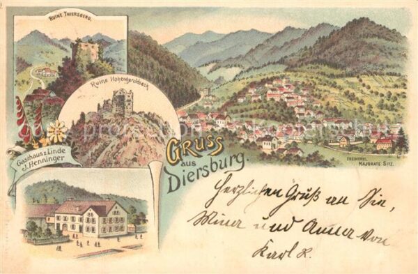 Diersburg Gasthaus Linde Ruine Hohengeroldseck Ruine Thiersberg