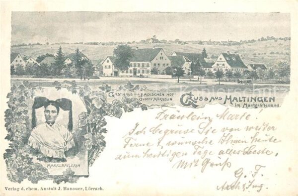 Haltingen Gasthaus zum Badischen Hof Tracht