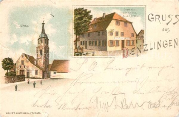 Denzlingen Gasthaus zur Krone Kirche