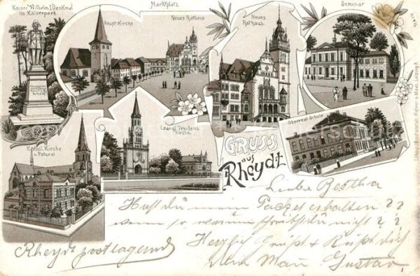 Rheydt Marktplatz Neues Rathaus Kaiser-Wilhelm-Denkmal