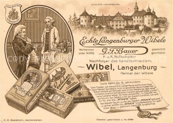 Langenburg Wuerttemberg Schloss Echte Langenburger Wibele