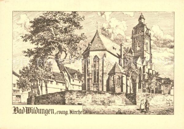 Bad Wildungen Ev Kirche Zeichnung