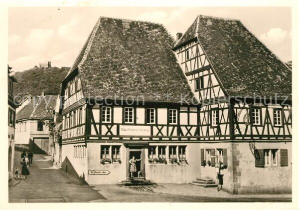 Hambach Neustadt Altes Gasthaus Engel mit Hambacher Schloss