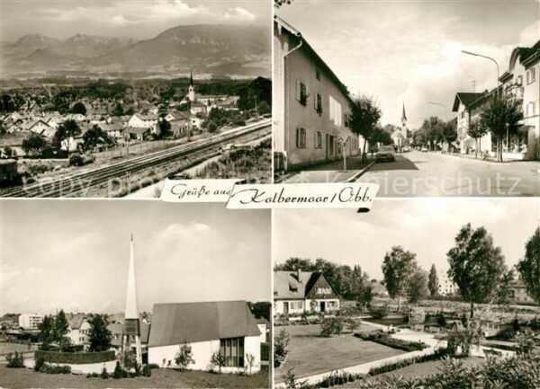 Kolbermoor Panorama Strassenpartie Kirche Park