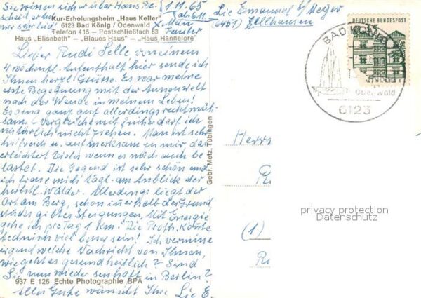 Bad Koenig Odenwald Kur Erholungsheim Haus Keller – Bild 2