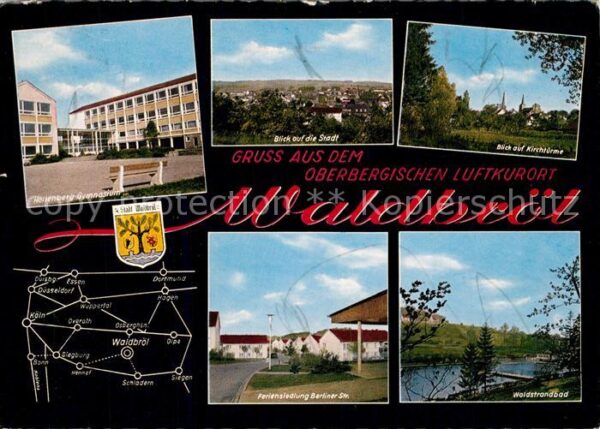 Waldbroel Hollenberg Gymnasium Stadtblick Teilansicht Feriensiedlung Berliner St