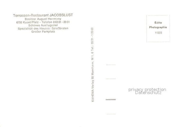Kusel Restaurant Zur Jacobslust Terrassencafe – Bild 2