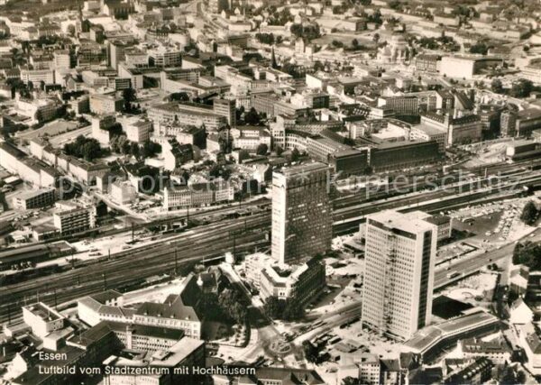 Essen Ruhr Fliegeraufnahme Stadtzentrum Hochhaeuser