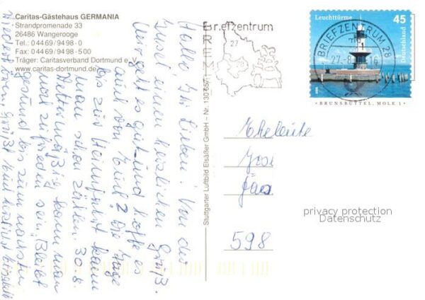 Wangerooge Nordseebad Fliegeraufnahme Gaestehaus Germania – Bild 2