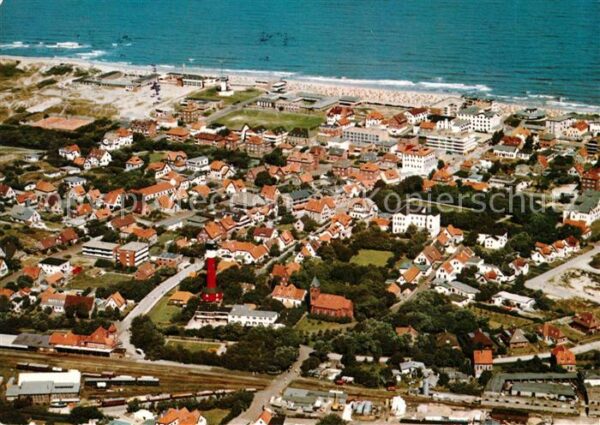Wangerooge Nordseebad Strand Fliegeraufnahme Bahnhof
