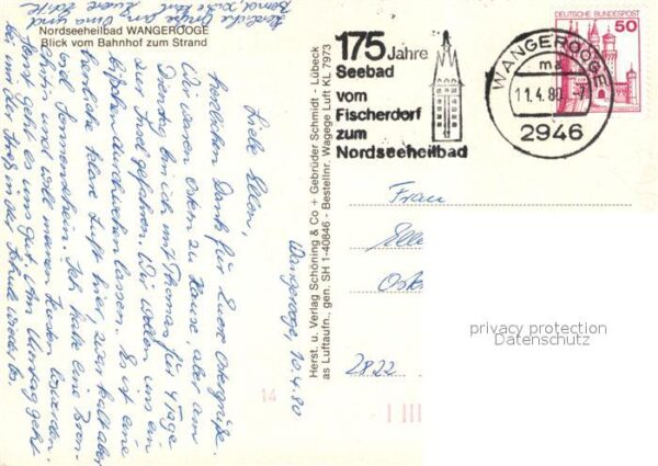 Wangerooge Nordseebad Strand Fliegeraufnahme Bahnhof – Bild 2