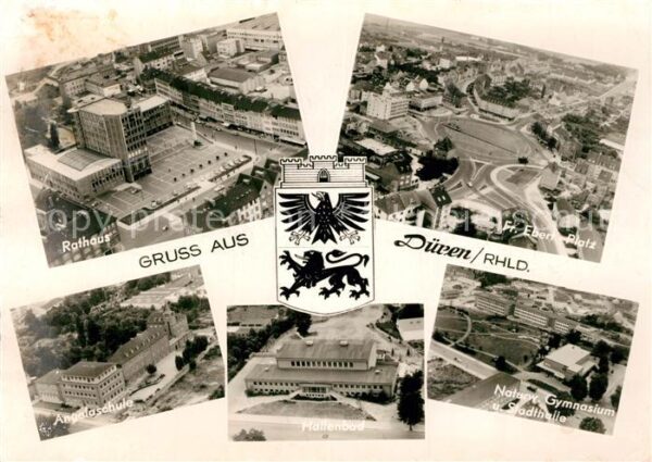 Dueren Rheinland Fr. Ebert-Platz Rathaus Angelaschule