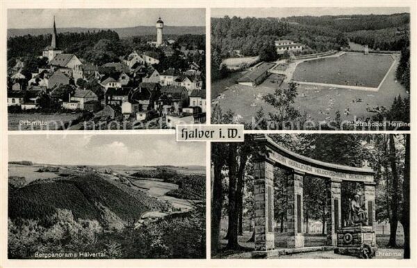 Halver Ortsblick Strandbad Herpine Halvertal Ehrenmal
