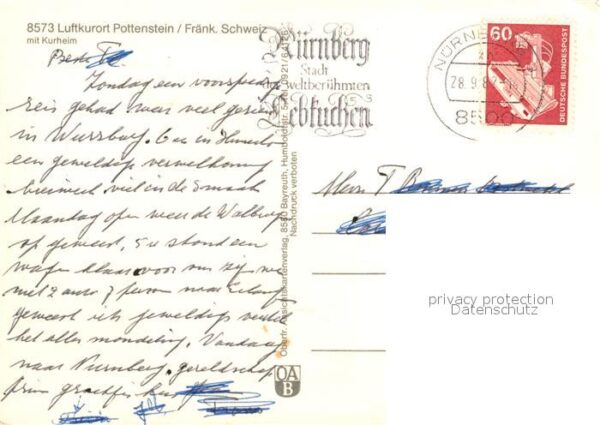 Pottenstein Oberfranken Stadtblick mit Kurheim – Bild 2
