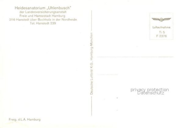 Hanstedt Nordheide Heidesanatorium Uhlenbusch Fliegeraufnahme – Bild 2